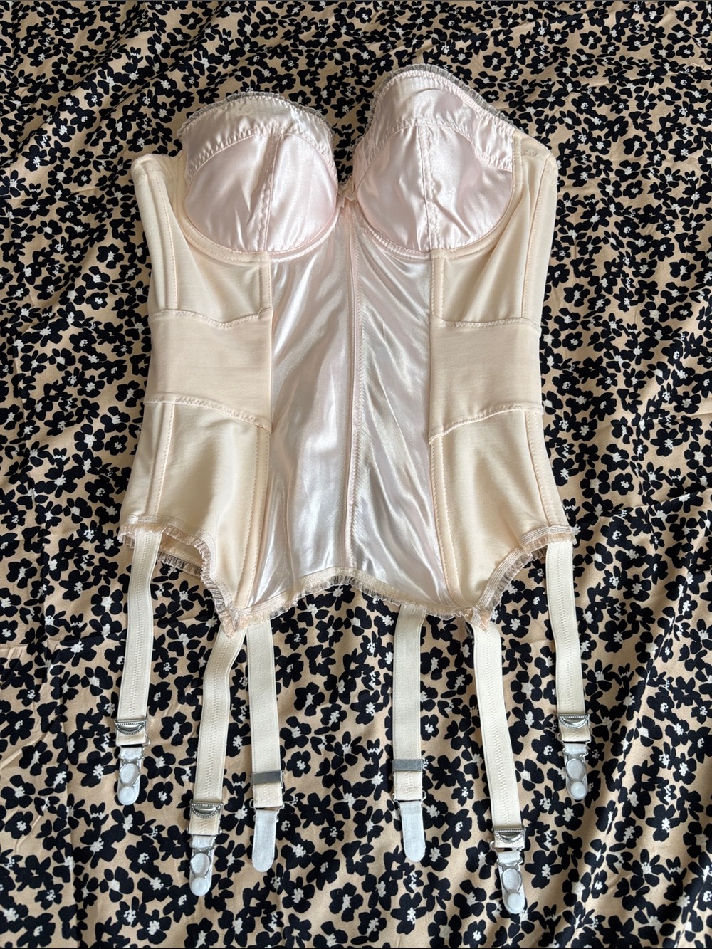 What Katie Did bustier bra NO STRAPS 34D Lingerie lace garter sexy whimsy fairy